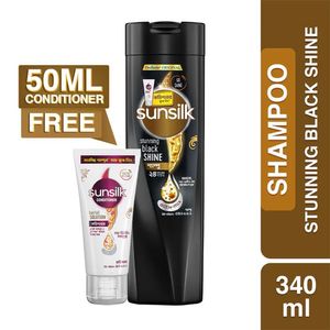 Sunsilk Shampoo Stunning Black Shine 340ml (50ml Conditioner Free)